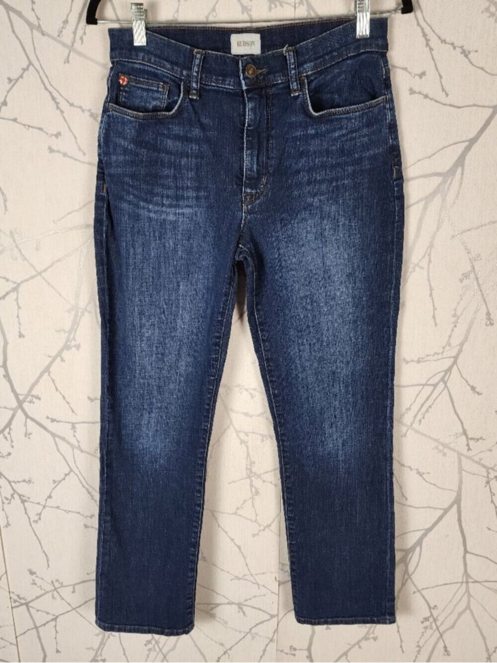 Hudson Dark Wash Mid Rise Blair Straight Leg Ankle Jeans